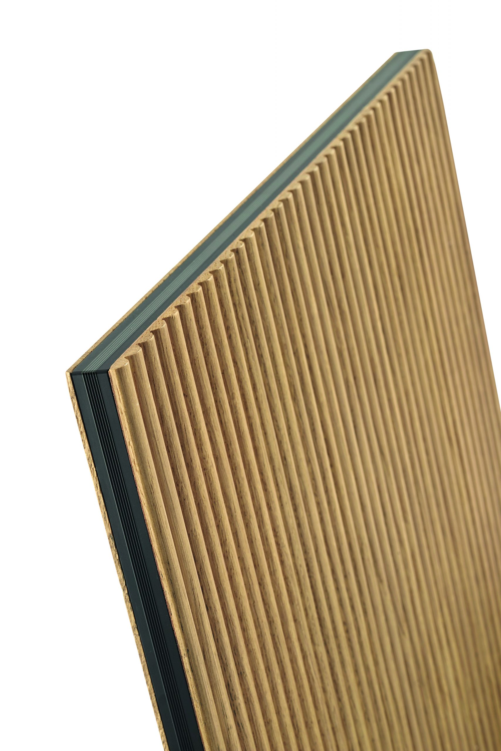 Morella oak door with vertical fluting, close-up
